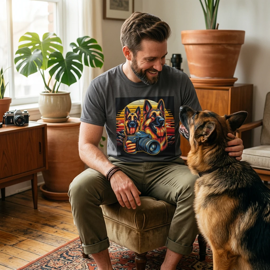 German Shepherd Photographer Friends T-Shirt T-Shirt Printify