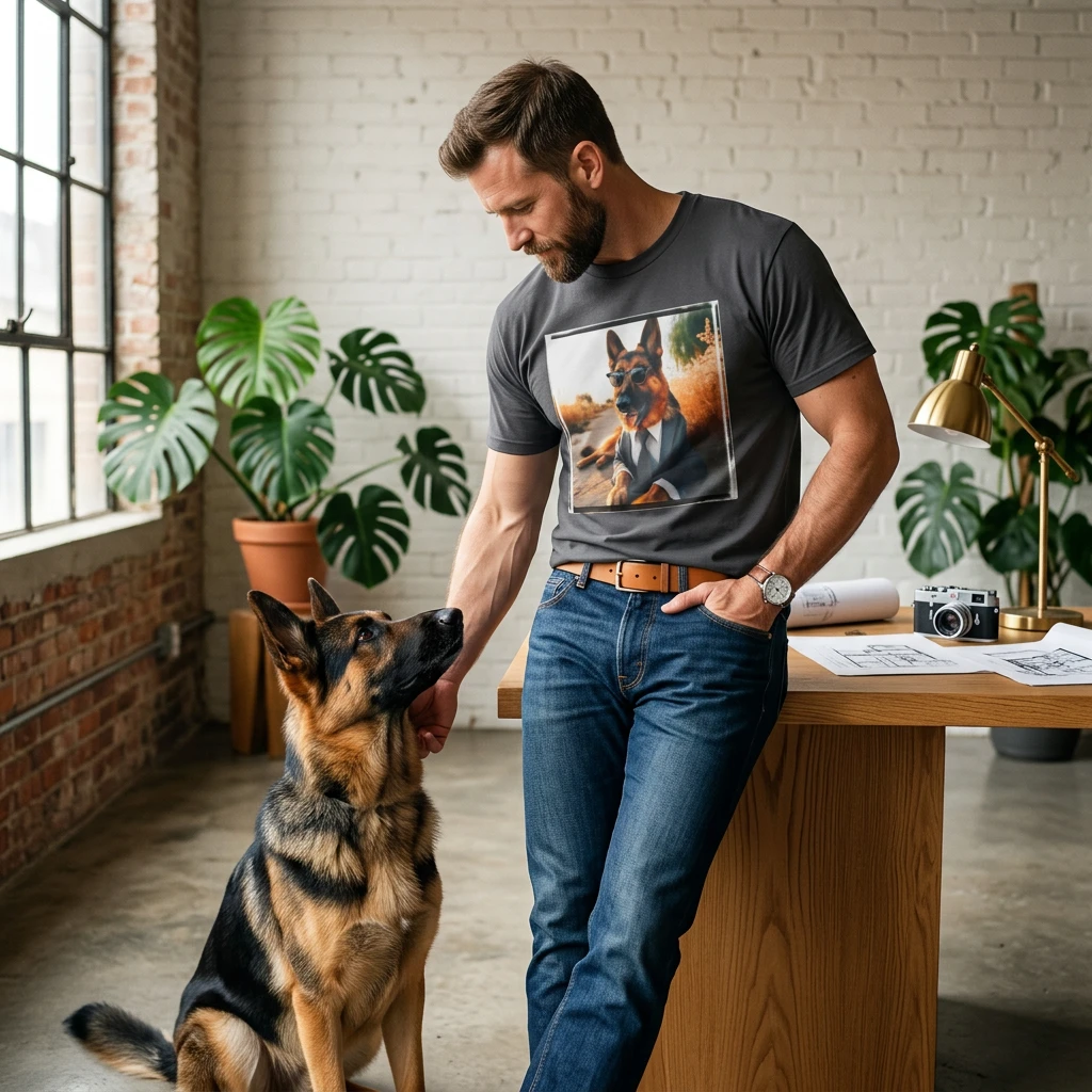 German Shepherd Beach Vibes T-Shirt T-Shirt Printify