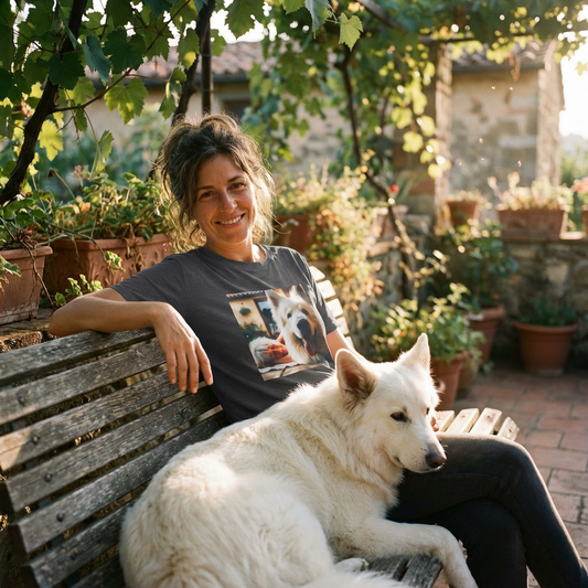 German Shepherd Fluffy Boy Graphic Tee - Soft Cotton Dog Lover Shirt | CyberMutz T-Shirt Printify