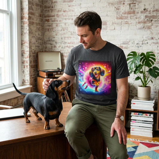 Dachshund Colorful Ballerina T Shirt For Men And Women Unisex Soft Style Tee 100 Percent Cotton T-Shirt Printify