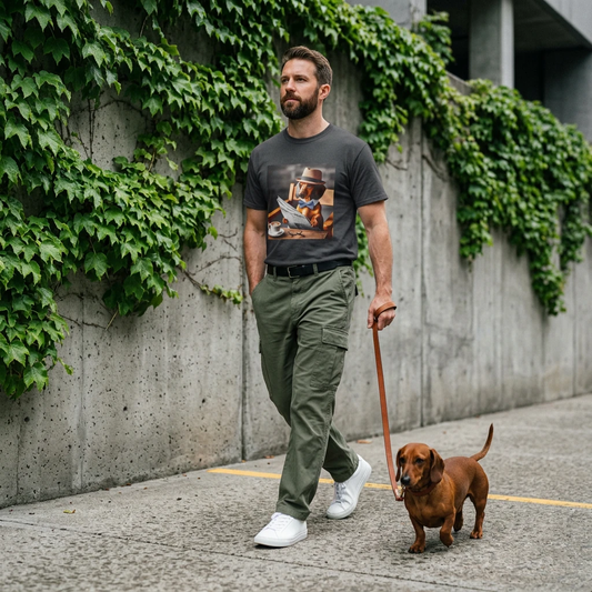 Dachshund Paper Reading T Shirt Unisex Soft Style Cotton Tee With Durable Twill Shoulders T-Shirt Printify