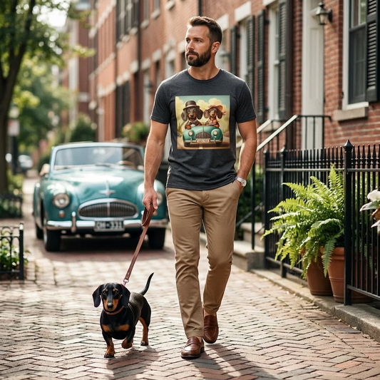 Dachshund Roaring 1920s T Shirt Unisex Vintage Style Dog Lovers Gift For Birthday And Retro Fans T-Shirt Printify