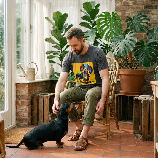 Dachshund Colorful Puppy T Shirt Unisex Soft Style Tee For Dog Lovers And Dachshund Fans T-Shirt Printify