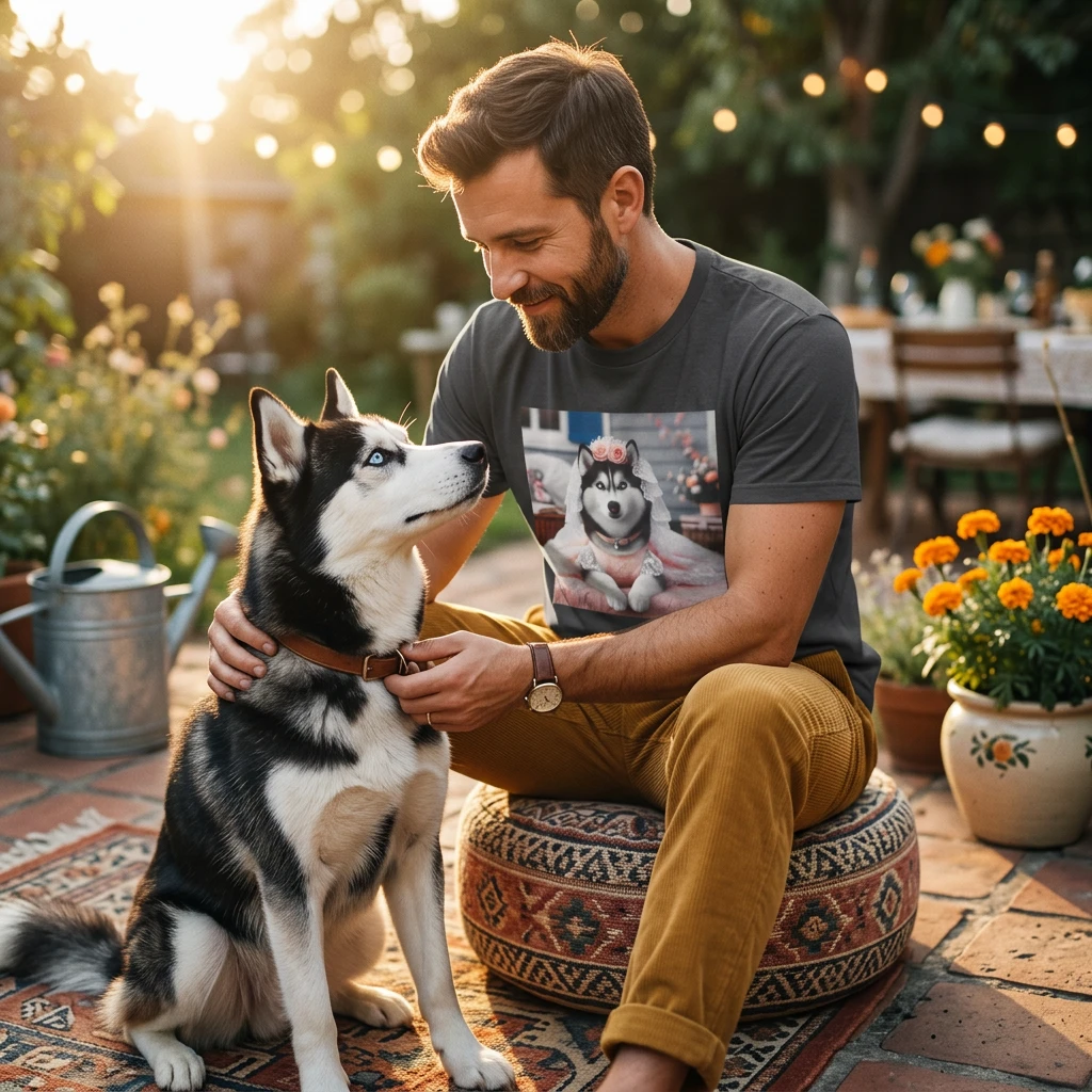 Husky just married shirt T-Shirt Printify