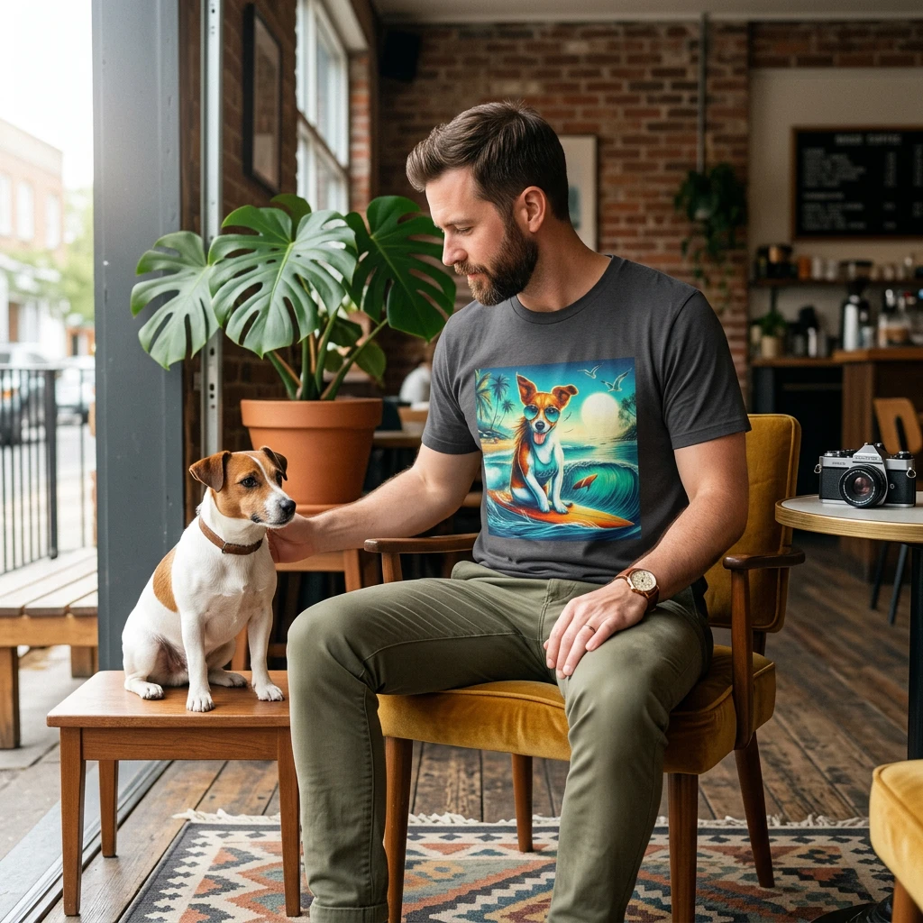 Jack Russell Surfer W/Shades T-Shirt Printify
