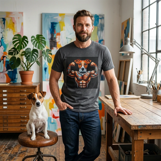 Jack Russell Tattooed Buff Dog T-Shirt Printify