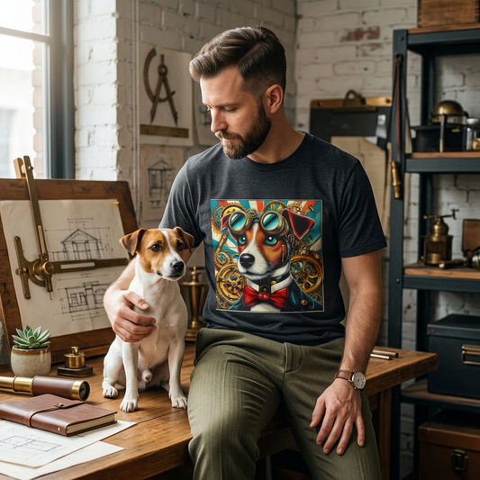 Jack Russell Steampunk T-Shirt Printify