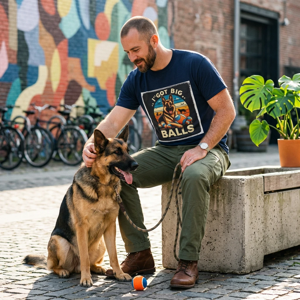 Miscellaneous German Shepherd I Got Big Balls Unisex Soft Style Tee For Dog Lovers Comfortable Everyday Wear T-Shirt Printify