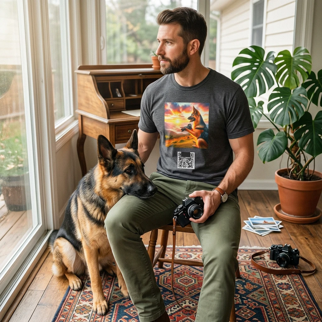 German Shepard hippie shirt T-Shirt Printify