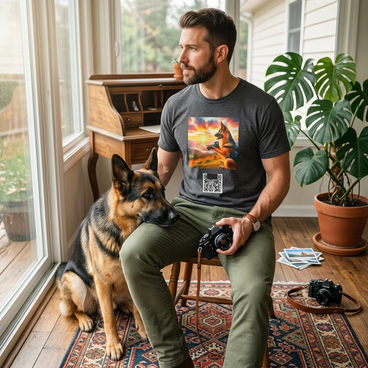 German Shepard hippie shirt T-Shirt Printify