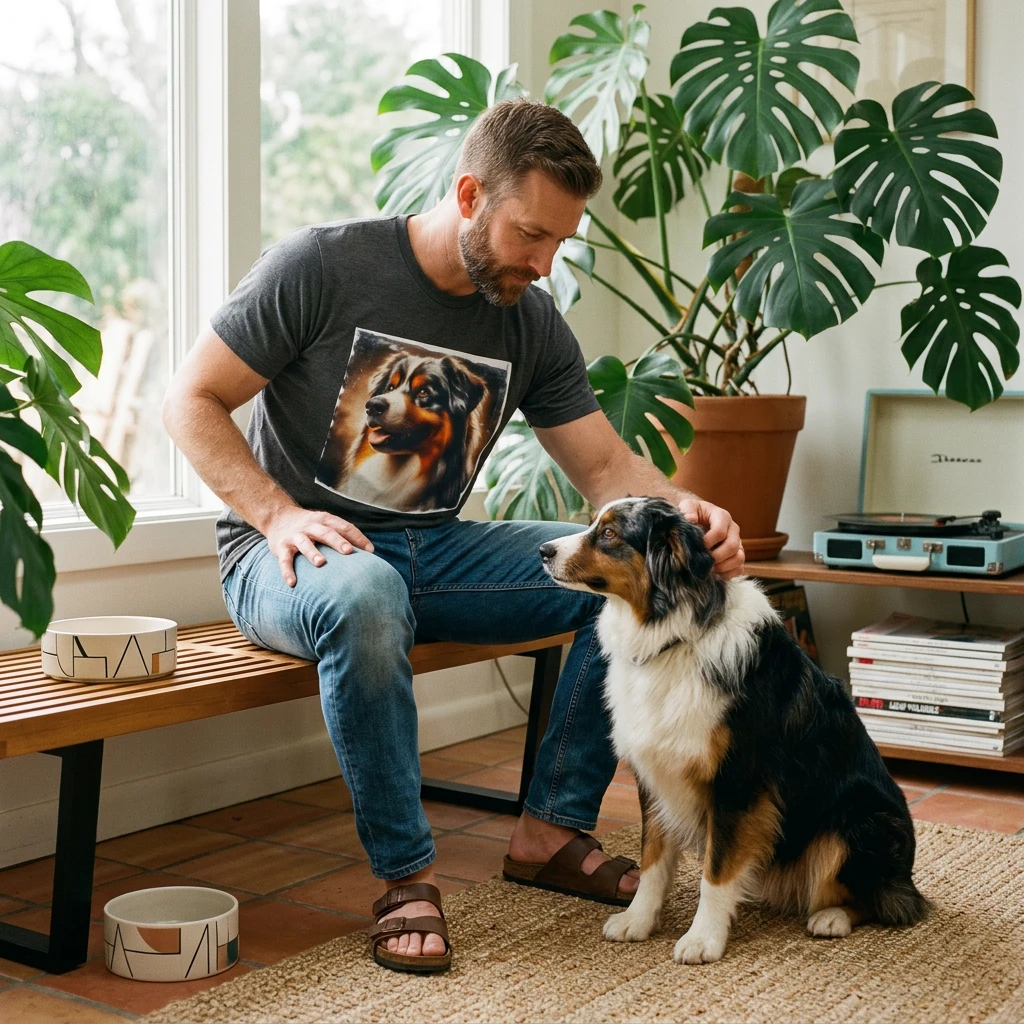 Australian Shepherd Profile Pic T-Shirt Printify
