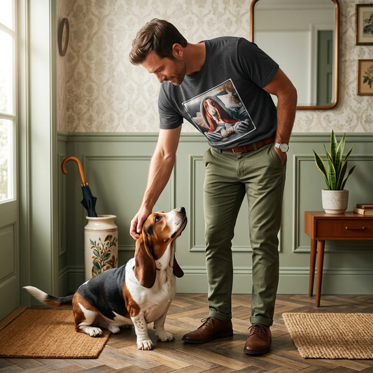 Basset Hound Draped In Blanket T-Shirt Printify