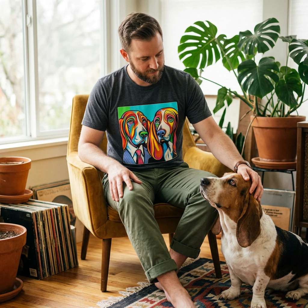 Basset Hound Couple Profile Pic T-Shirt Printify