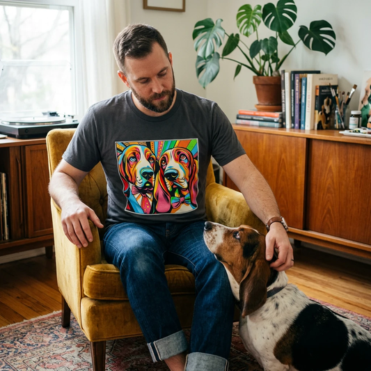 Basset Hound Pop Art Graphic Tee For Boys Cute Long Ears Cartoon Style Dog Lover Gift T-Shirt Printify