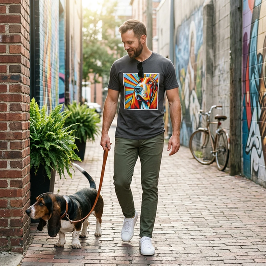 Basset Hound Pop Art Shirt Unisex T Shirt Gift For Dog Lovers Long Ears And Loyal Charm T-Shirt Printify