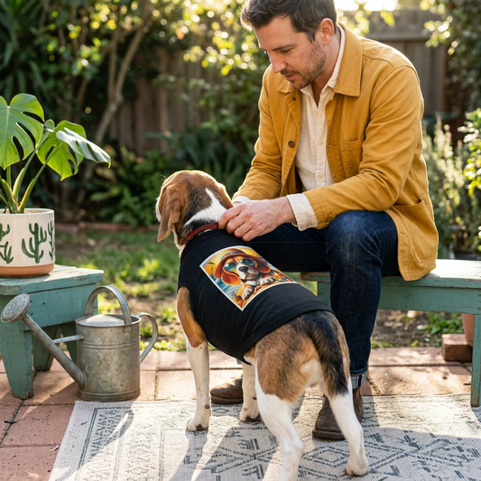 Beagle Pet Tank Top Beach Sunset Design For Dogs Breathable Cotton Shirt Summer Outfit Pets Printify