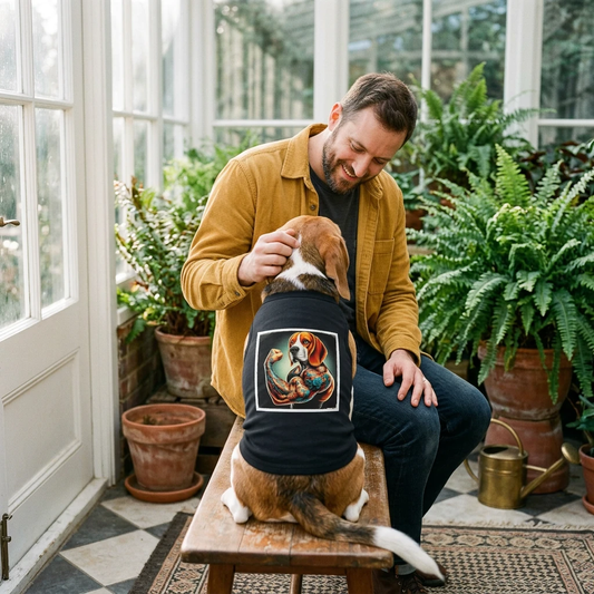 Beagle Tank Top For Pets With Muscular Beagle Design Playful Dog Lover Outfit For Walks And Home Pets Printify
