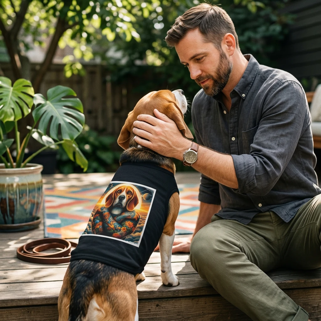 Beagle Tattooed Dog Pet Tank Top Beagle Print Sleeveless Shirt For Dogs Cute Dog Apparel Pets Printify