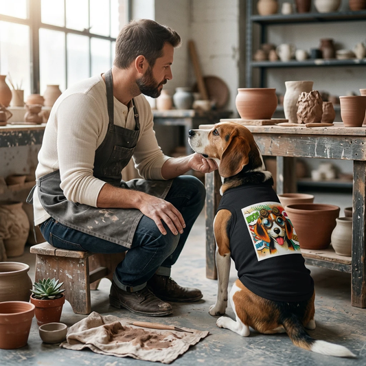 Beagle Pop Art Tank Top For Dogs Wacky Pet Shirt Beagle Graphic Fashion Tee For Pets Pets Printify