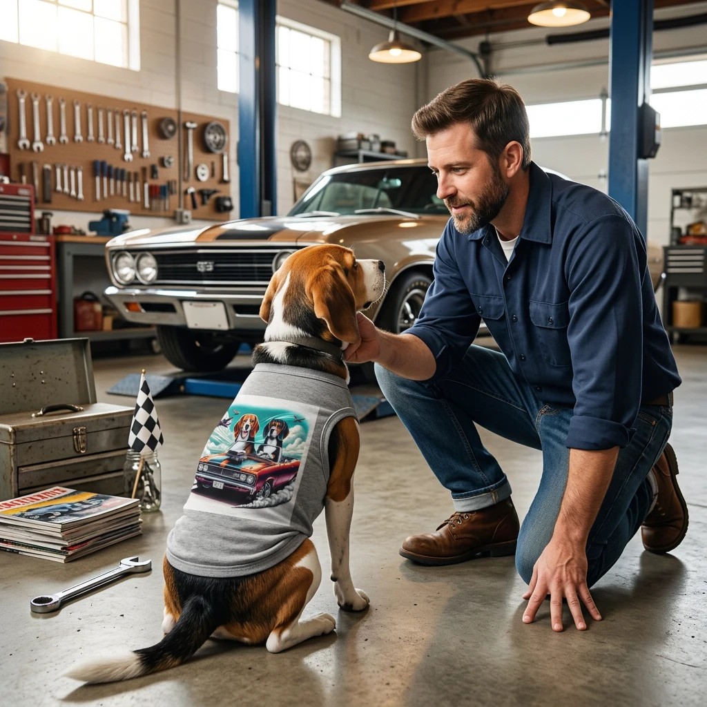 Pet Tank Top Wacky Beagle Race Car Design Dog Shirt For Beagle Lovers Cute Car Racing Dog Apparel Pets Printify