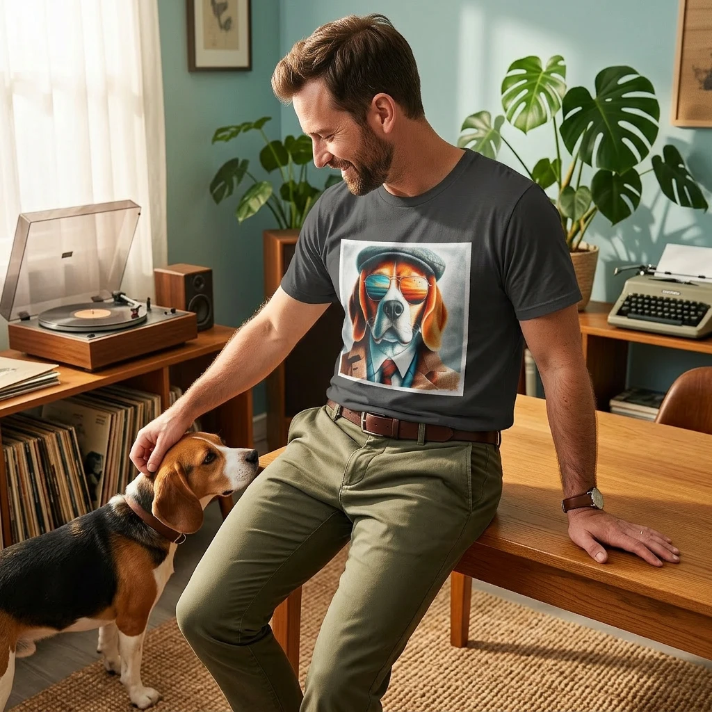 Beagle Wearing Sport Coat And Shades Funny Dog T Shirt For Beagle Lovers And Pet Enthusiasts Gift Idea T-Shirt Printify