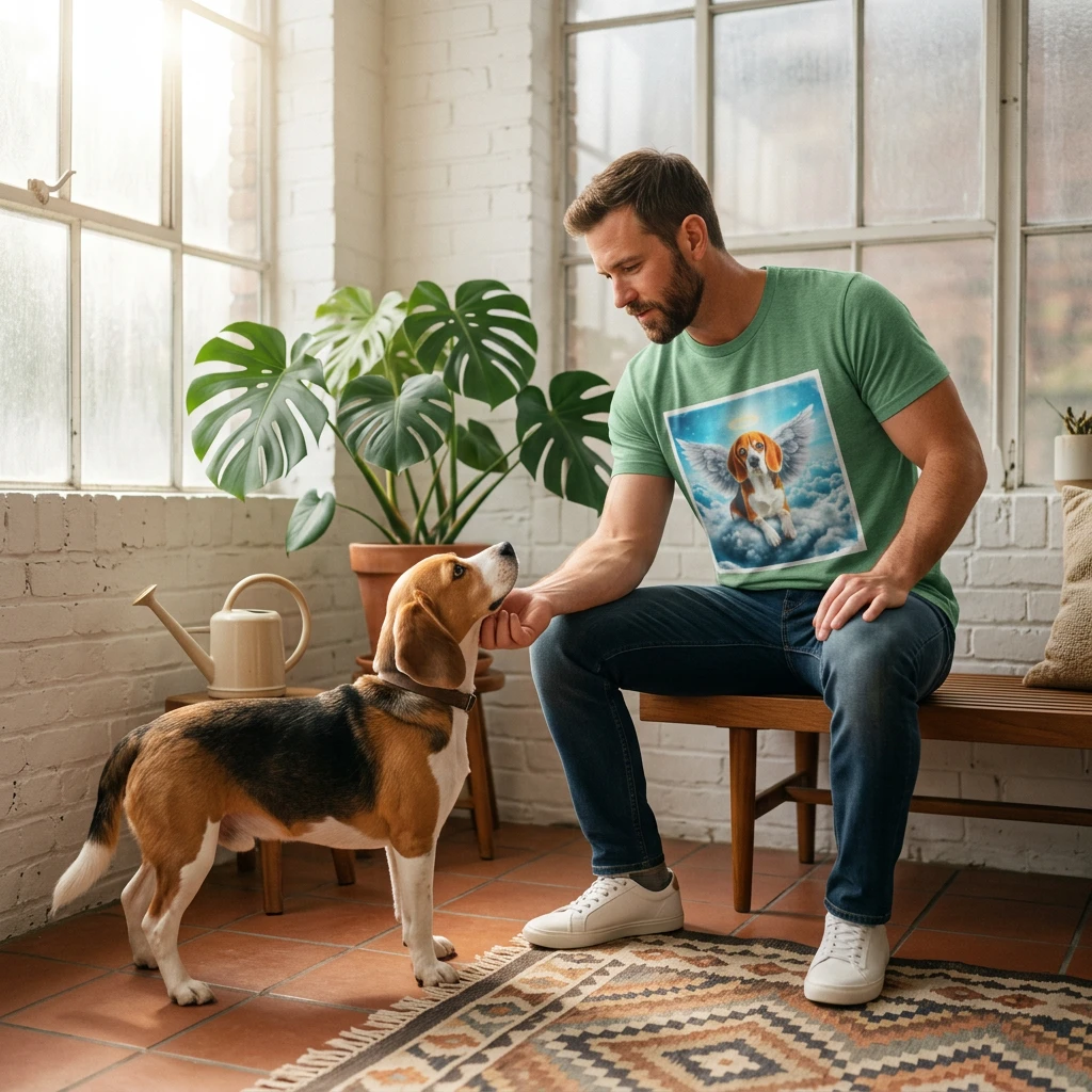 Beagle Angel Softstyle T Shirt Heavenly Cloud Design For Dog Lovers Durable Comfortable Everyday Wear T-Shirt Printify
