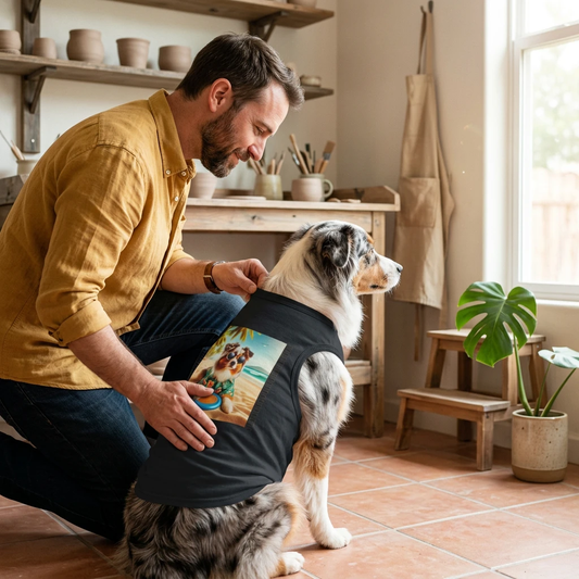 Australian Shepherd Pet Tank Top For Dogs Soft Cotton Breathable Lightweight Machine Washable Dog Shirt Pets Printify