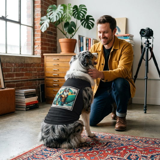 Australian Shepherd Pet Tank Top For Dogs Soft Cotton Dog Shirt For Active Loyal Companions Pets Printify