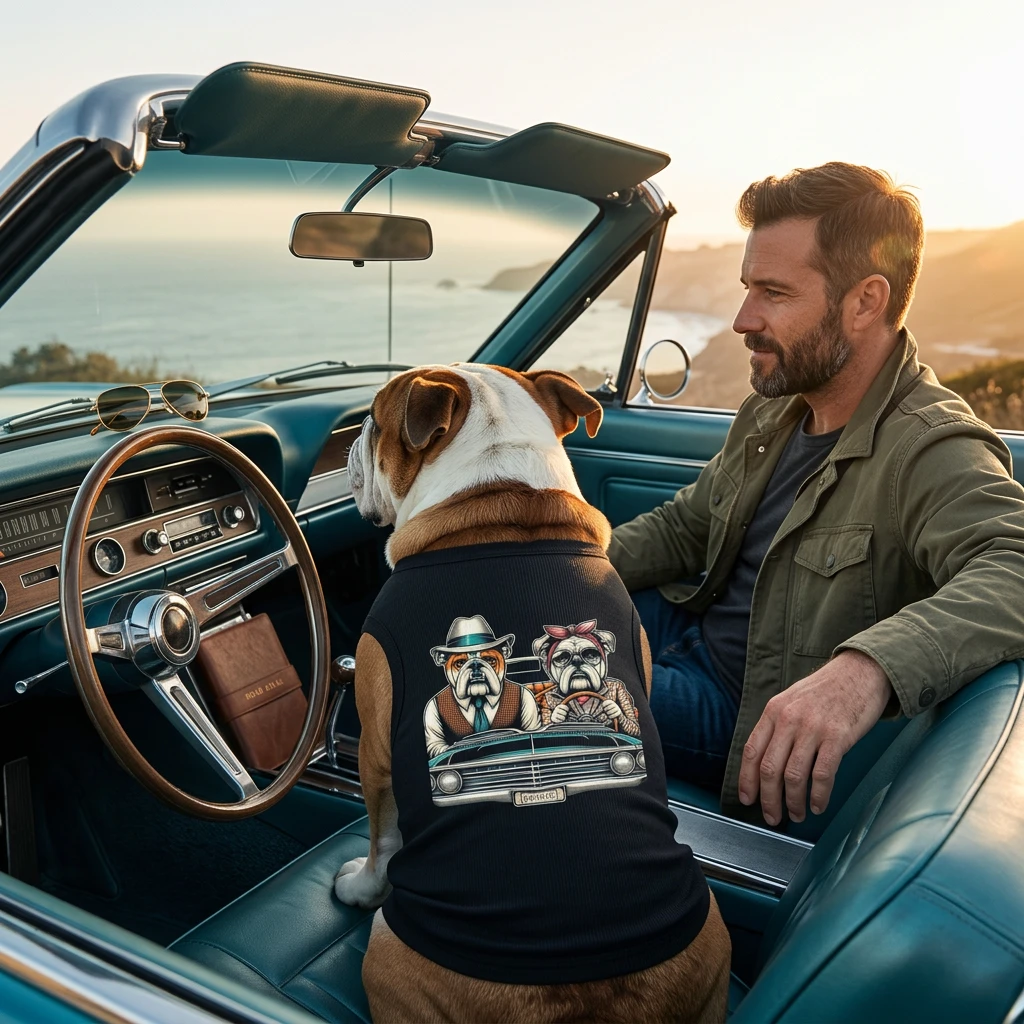 Funny Bulldog Tank Top For Pet Lovers Old Couple T Shirt Wacky Design Soft Cotton Pets Printify
