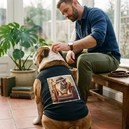 Bulldog Tank Top Dog Shirt for Men Women Cigar Day Gift Casual Wear Perfect Casual Wear for Dog Lovers Pets Printify