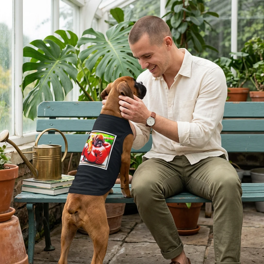 Pet Tank Top Boxer Puppy On Boxing Gloves Pets Printify