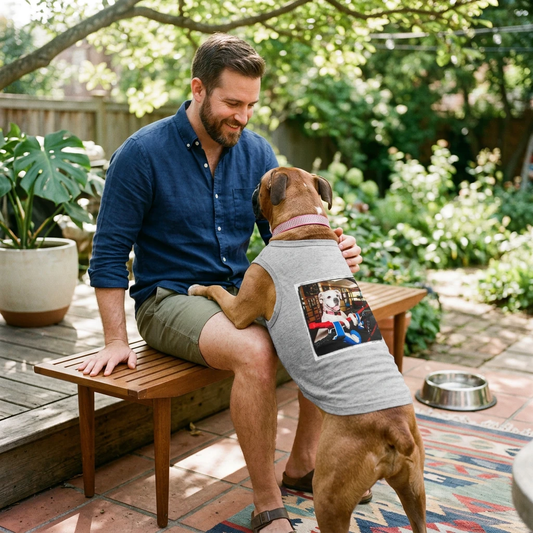 Boxer Dog Tank Top For Pets Breathable Cotton Summer Wear Ideal For Active Boxer Dogs Pets Printify