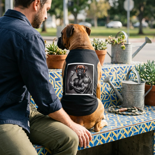 Boxer Dog Tank Top Pet Sleeveless Shirt Breathable Summer Tee For Medium Sized Dogs Pets Printify