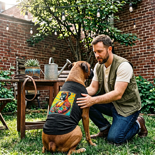 Boxer Dog Tank Top Tattooed Design Pet Apparel Lightweight Breathable Summer Vest For Dogs Pets Printify
