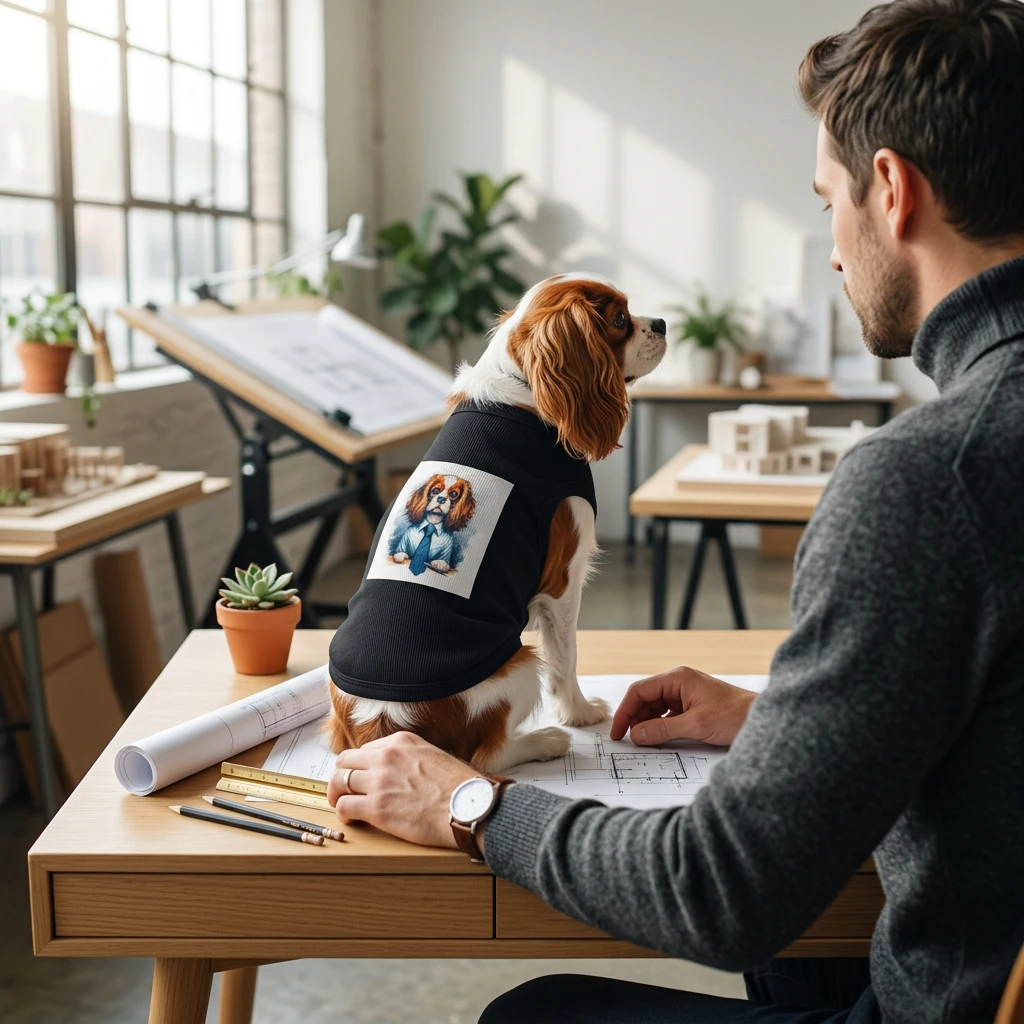 Pet Tank Top Cavalier King Charles Spaniel Businessman Themed T Shirt for Dogs Ideal Gift Pets Printify