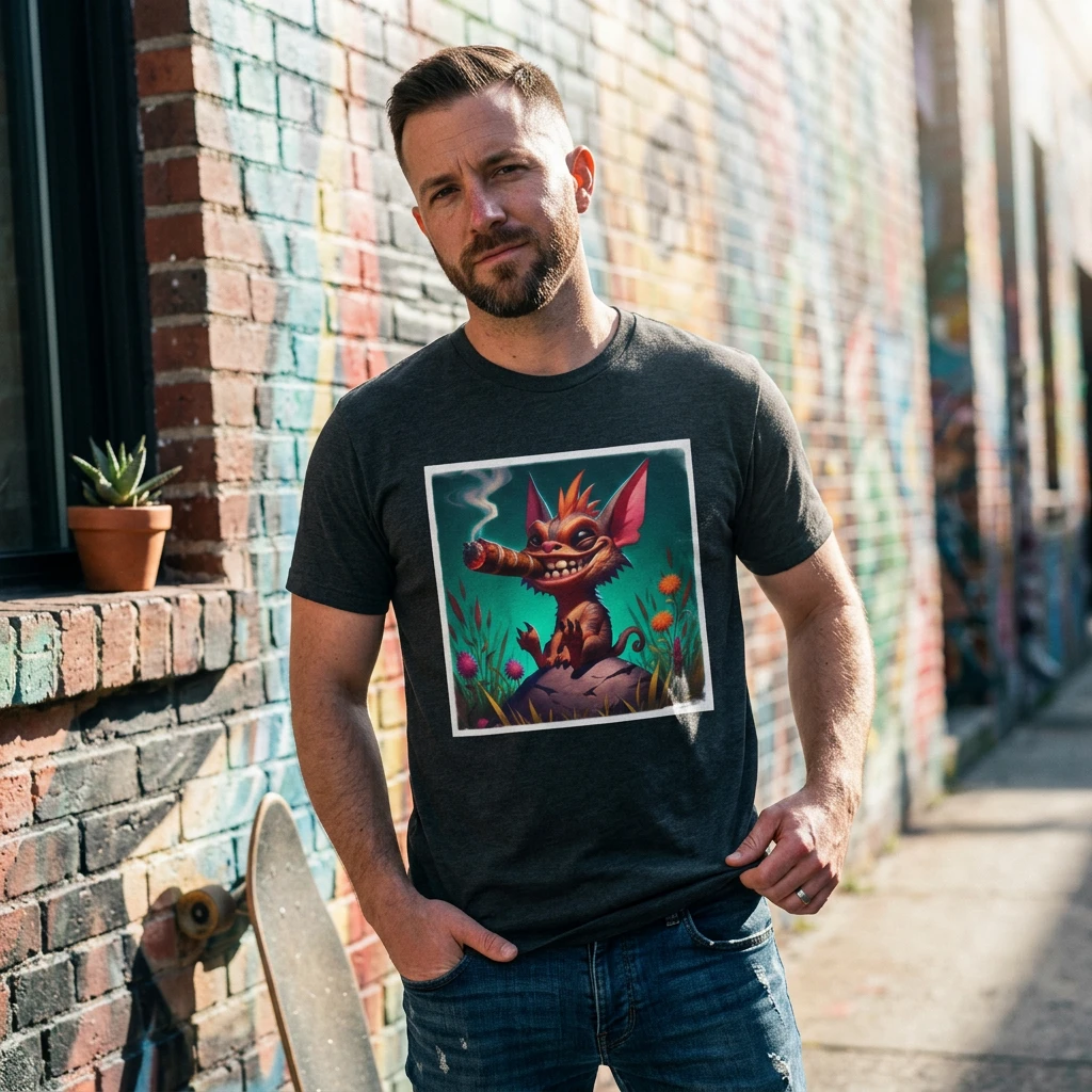 Chupacabra angrily grinning t shirt T-Shirt Printify