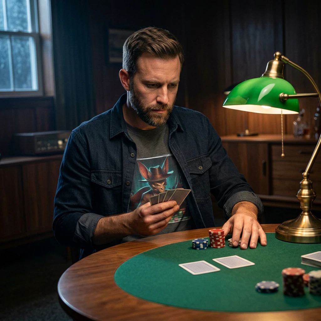 Chupacabra poker playing t shirt T-Shirt Printify