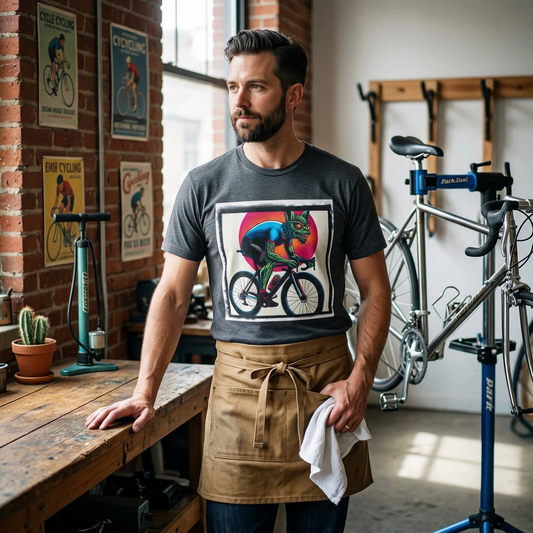 Chupacabra Bike Riding T Shirt Graphic Tee Latin American Folklore Creature Design T-Shirt Printify