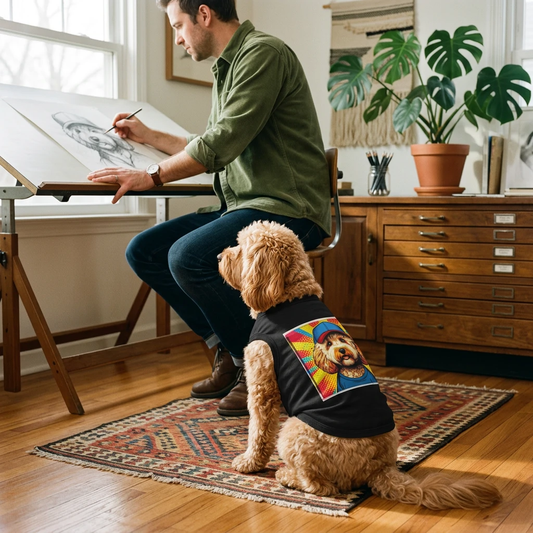 Pet Tank Top For Cockapoo Cockerpoo Colorful Baseball Style Dog Shirt Breathable Cotton Tee For Small Medium Dogs Pets Printify