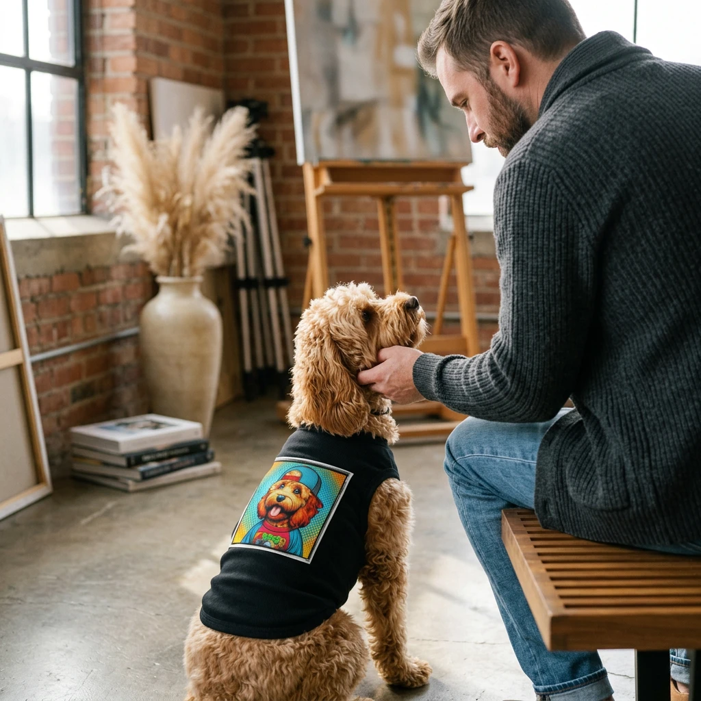 Cockapoo Tank Top Breathable For Dogs Colorful Puppy Shirt Cute Cockerpoo Themed Pet Tee Pets Printify