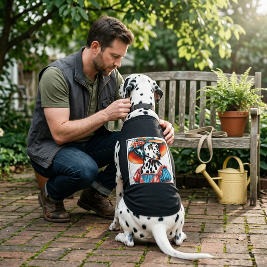 Dalmatian Pet Tank Top Dress Up T Shirt For Dogs Cute Spotted Coat Costume Tee For Pets Pets Printify