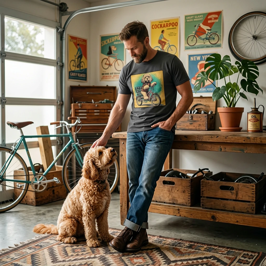 CockerPoo Sunny Stroll T Shirt For Cockapoo Dog Lovers Designer Breed Apparel Everyday Wear T-Shirt Printify