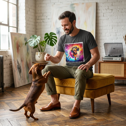 Dachshund Dancing Ballerina Graphic Tee For Women Men Kids Premium Cotton Shirt Dog Lover Gift T-Shirt Printify