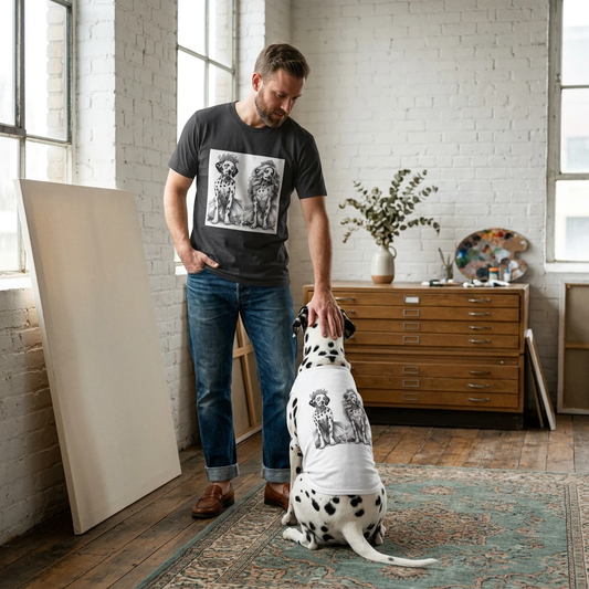 Dalmatian Pretty Couple T Shirt for Dog Lovers Cute Matching Tee Pet Friendly Gift Idea T-Shirt Printify