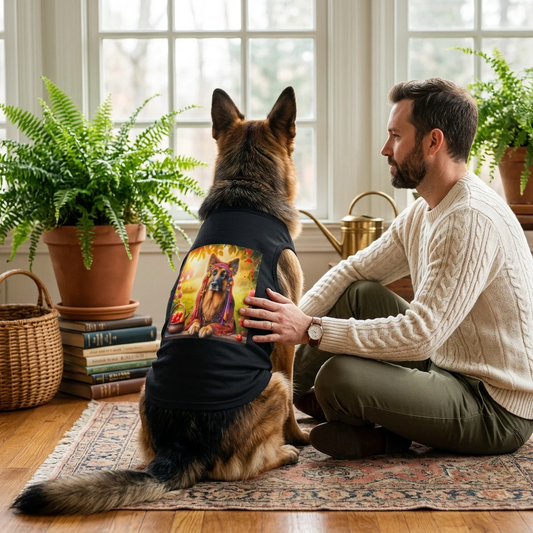 German Shepherd Hippie Vibe Pet Tank Top Pets Printify