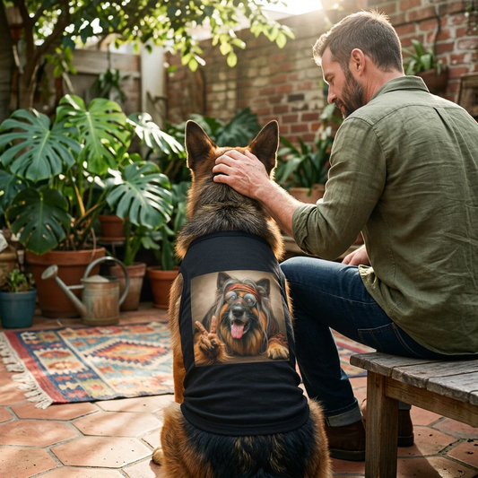 German Shepherd Peace Hippie Pet Tank Top Pets Printify