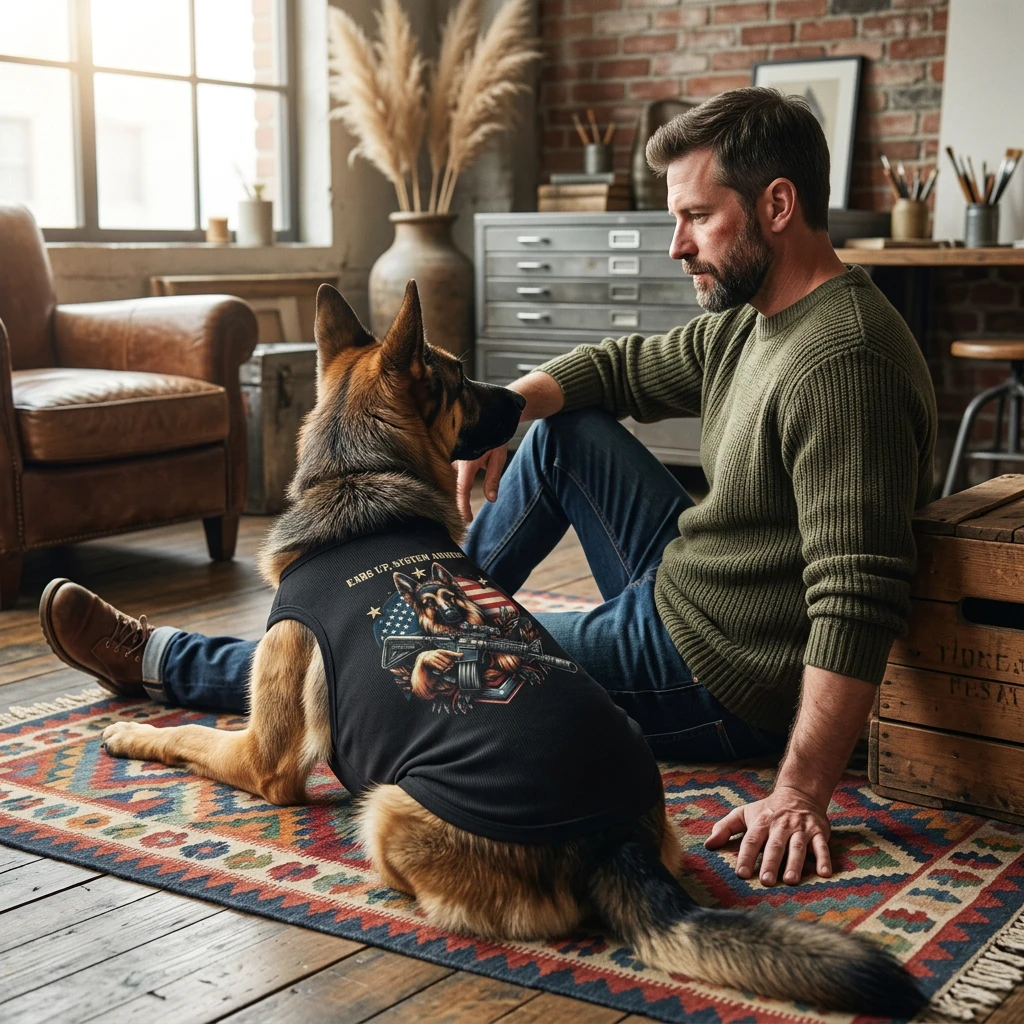 German Shepherd FBI Pet Tank Top Pets Printify