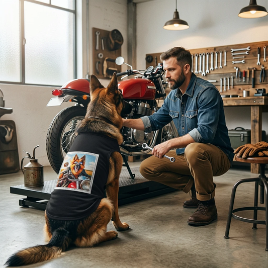 German Shepherd Motorcycle Club Pet Tank Top Pets Printify