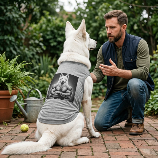 German Shepherd Muscular Dog Pet Tank Top Pets Printify