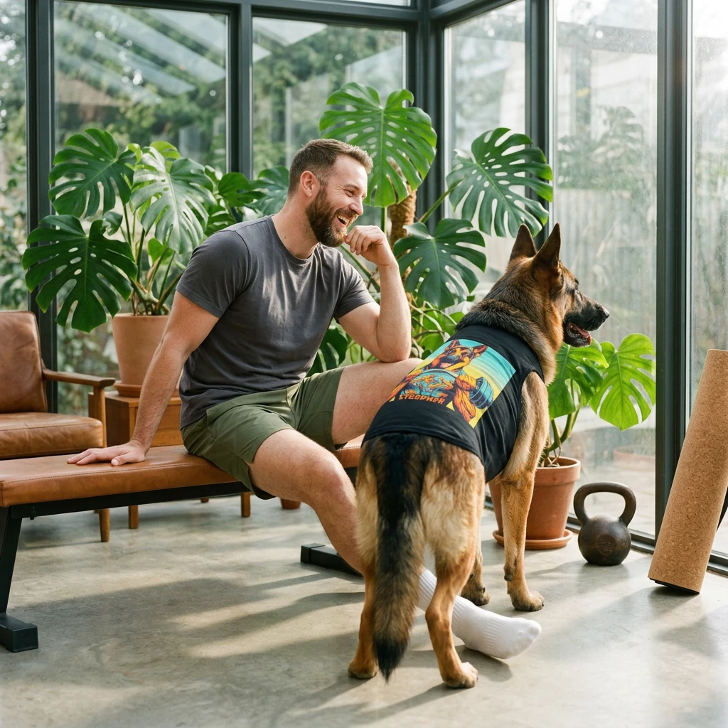 German Shepherd Gym Rat Pet Tank Top Pets Printify
